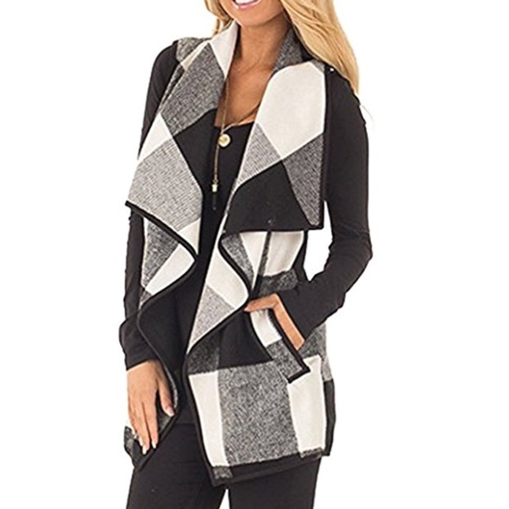 ⭐️HOST PICK🖤TAYLOR Womens Plaid Open Front Vest🖤